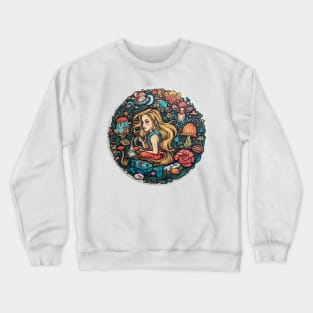 Welcome to Wonderland Sticker Art Crewneck Sweatshirt